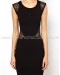 Black Vienna Lace Fitted Dress With Short Sleeves